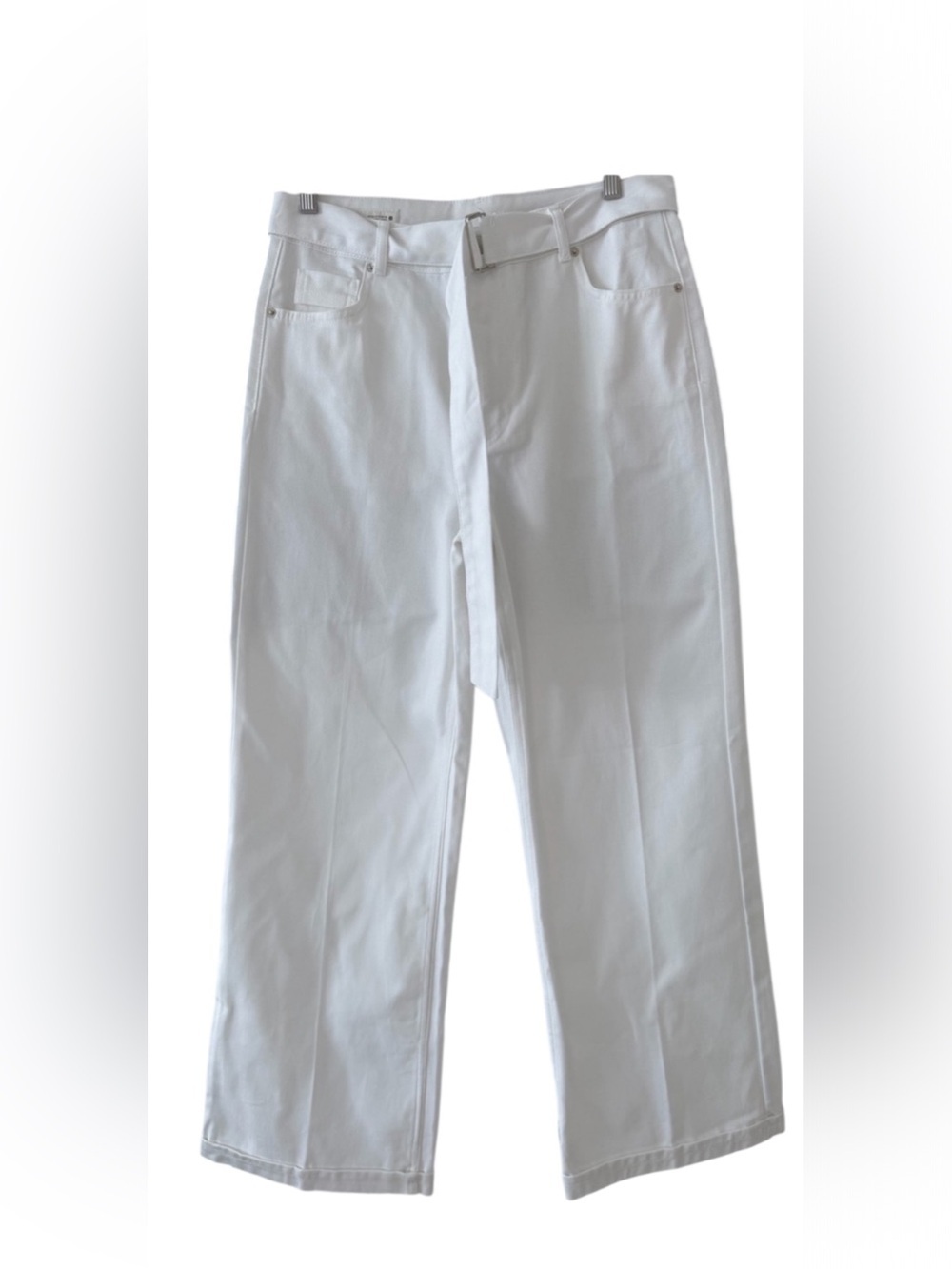 Zara White Wide-Leg Pants with Self Belt